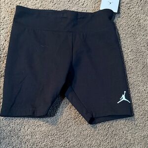 Nike Jordan Kids Black Bike Shorts with White Logo Size girls M. NWT